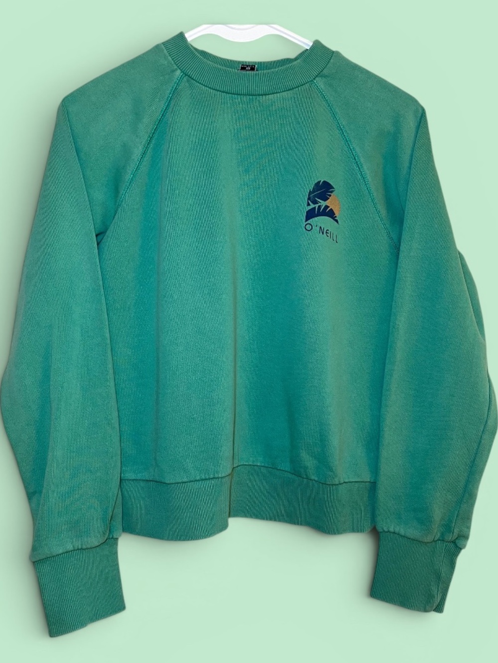 O'Neill Kelly Green Crewneck Sweatshirt Tropical Graphic Size XS